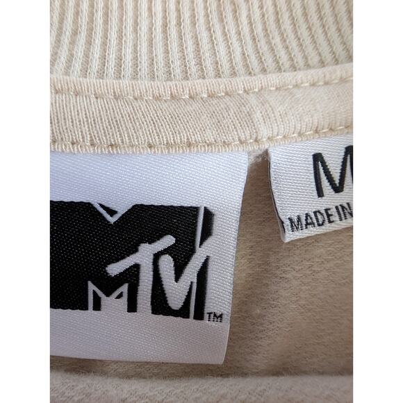 MTV Music Television Logo Sweatshirt Pullover Size Medium Floral 90's Inspired - Picture 2 of 4